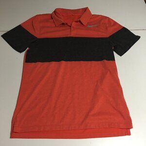 Nike Golf Dri Fit Mens Small Polo Shirt Orange Modern Fit